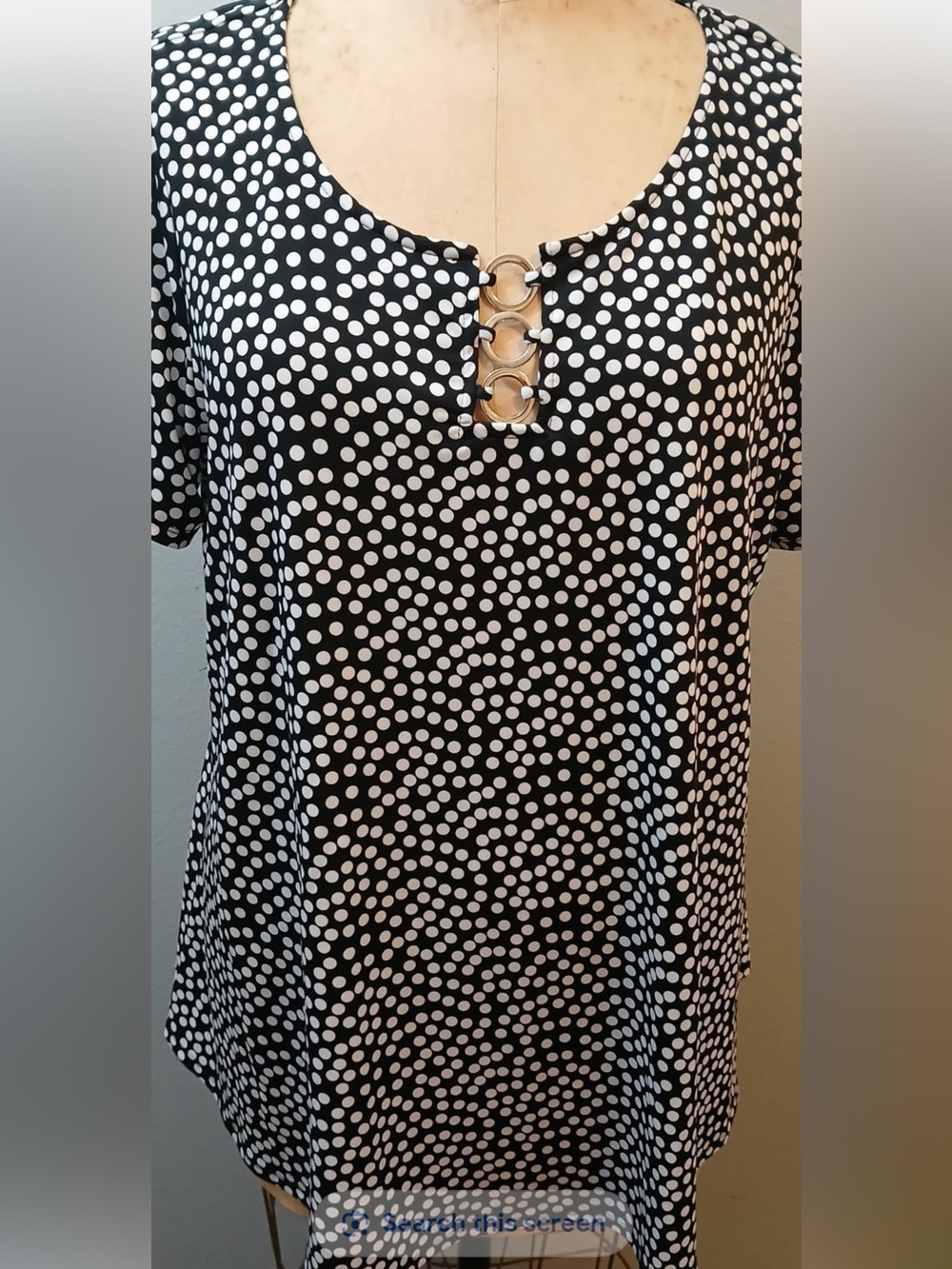 Black and white polkadot leisurely blouse